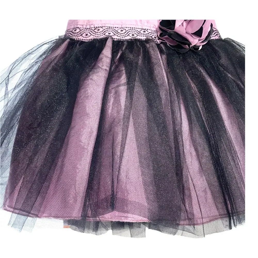 baby girl formal Holiday tulle dress purple black sleeveless size 9-12 months